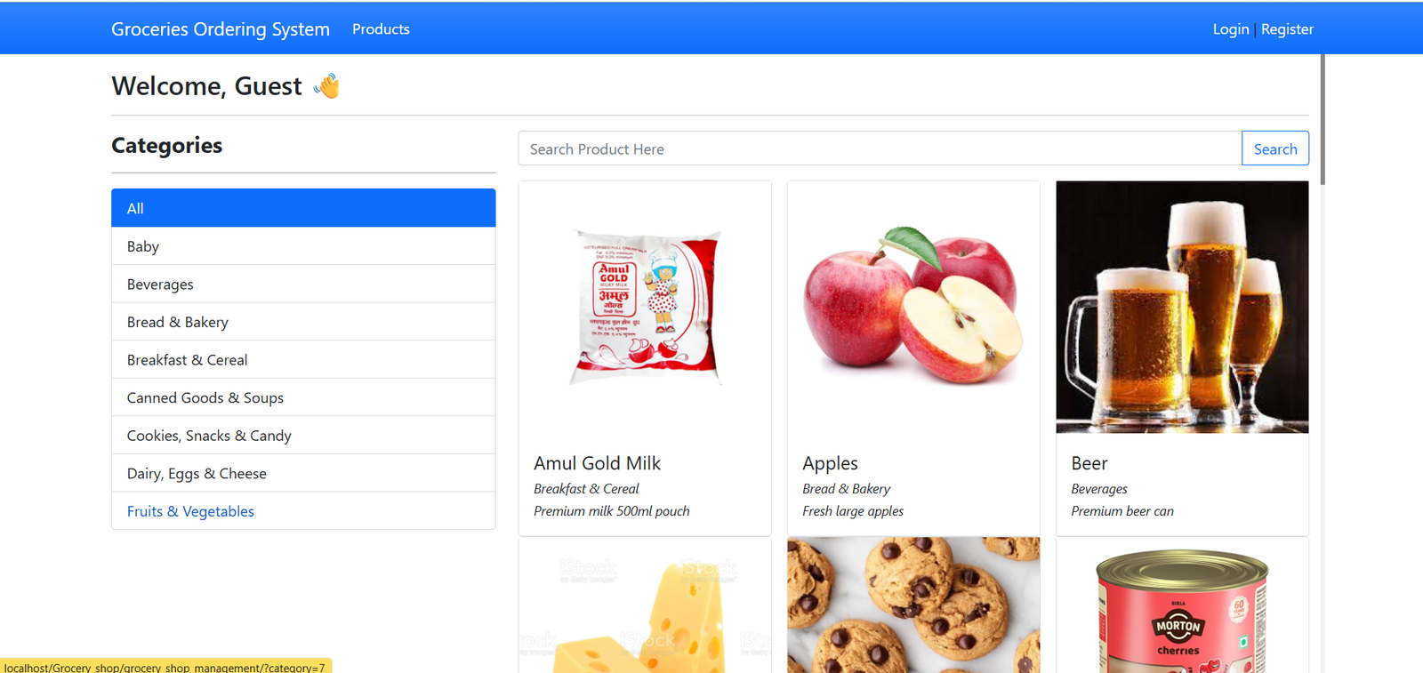 Featured Web Dev student project - Grocery_shop